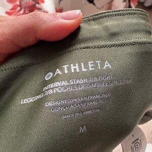 Athleta Forest Green Interval Stash Leggings